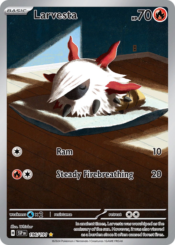 196/191 - Larvesta HOLO - Surging Sparks - Illustration Rare