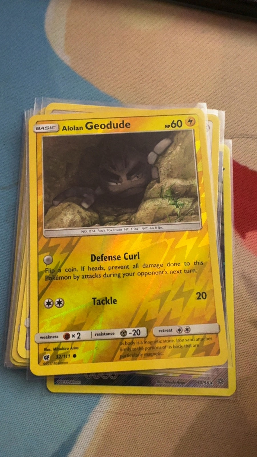 32/111 - Alolan Geodude REVERSE HOLO - Crimson Invasion - Common