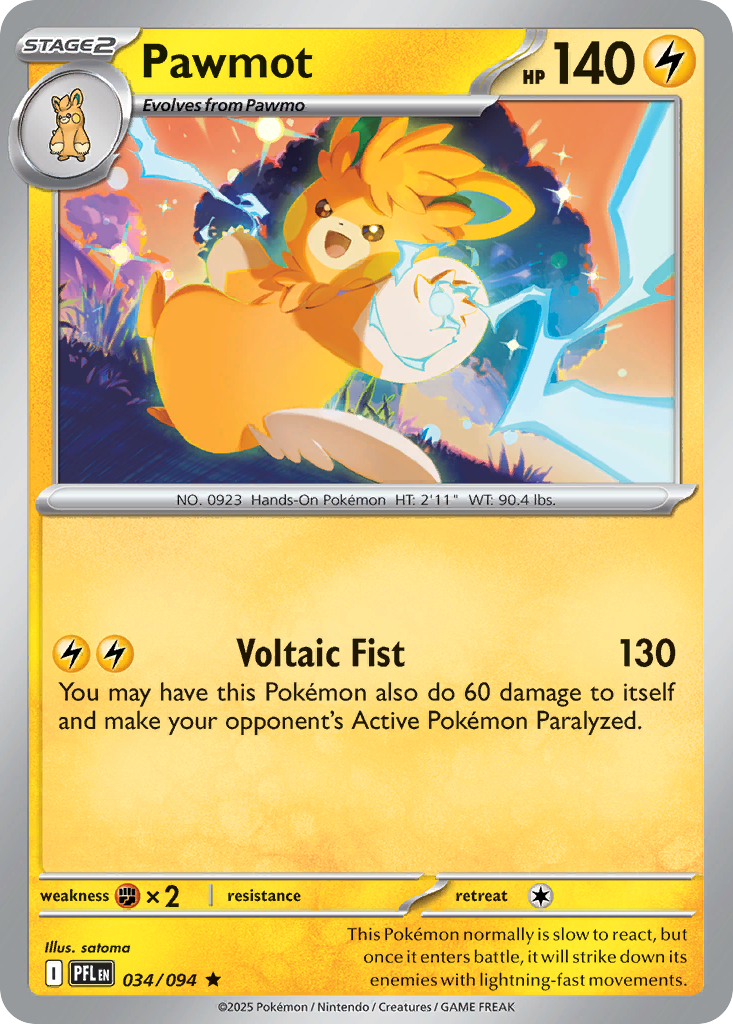 034/094 - Pawmot - Phantasmal Flames - Rare