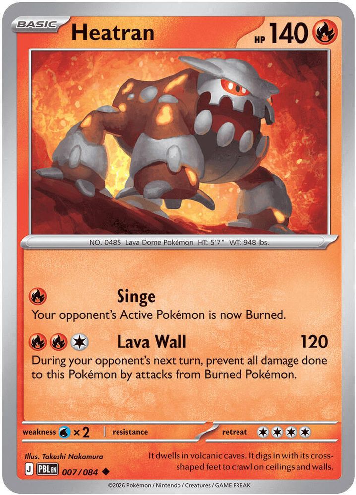 007/084 - Heatran REVERSE HOLO - Pitch Black - Uncommon
