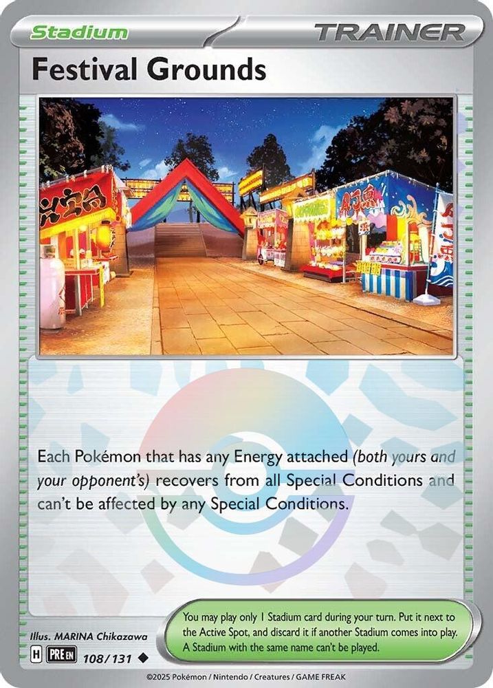108/131 - Festival Grounds (Poke Ball Pattern) HOLO - Prismatic Evolutions -