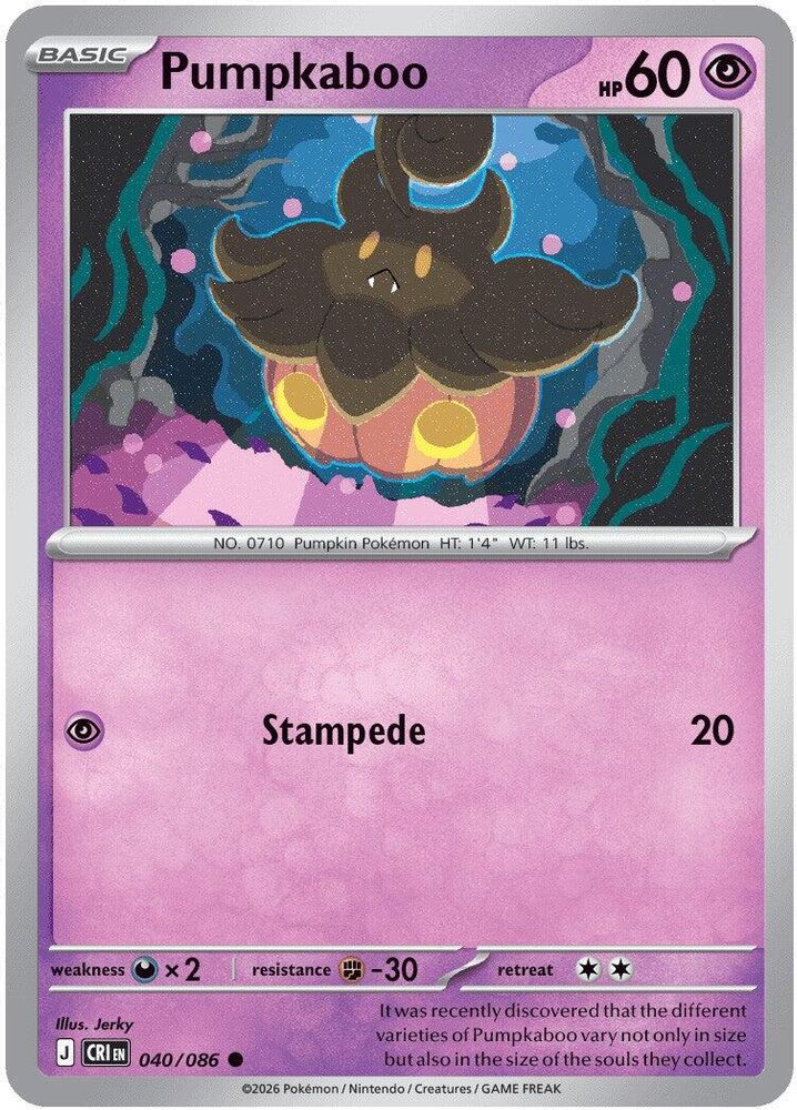 040/086 - Pumpkaboo REVERSE HOLO - Chaos Rising - Common