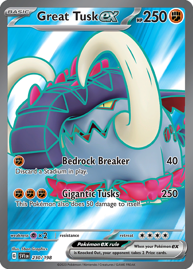 230/198 - Great Tusk ex HOLO - Scarlet & Violet - Ultra Rare