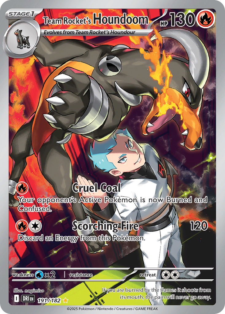 191/182 - Team Rocket's Houndoom HOLO - Destined Rivals - Illustration Rare