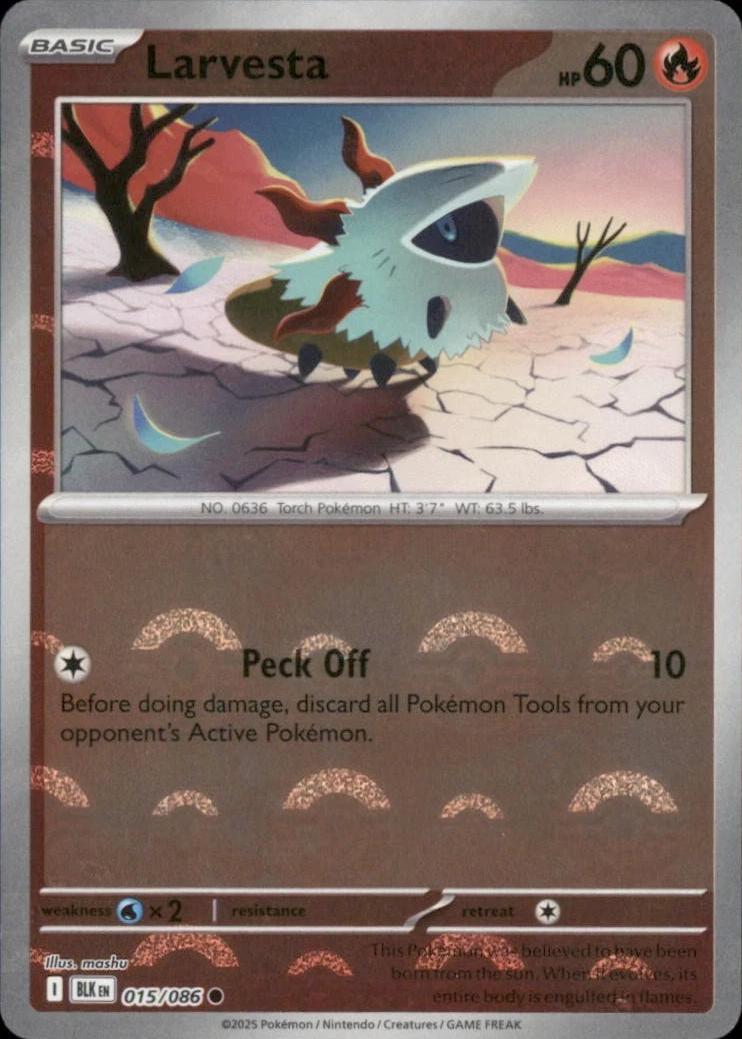 015/086 - Larvesta (Poke Ball Pattern) HOLO - Black Bolt - Common