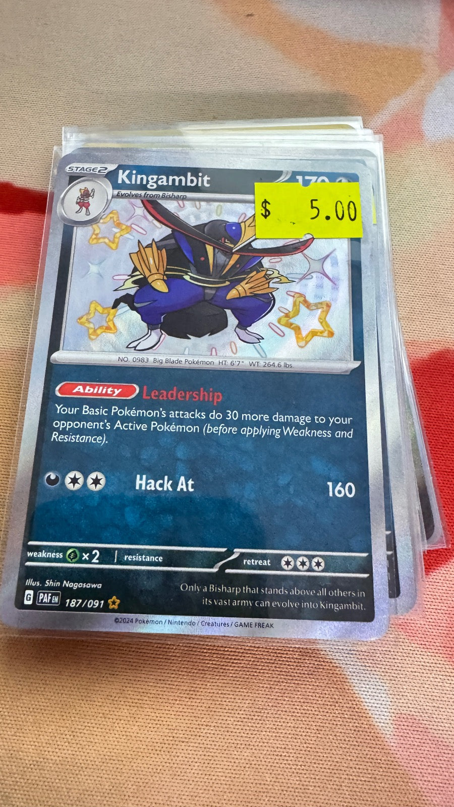 187/091 - Kingambit HOLO - Paldean Fates - Shiny Rare