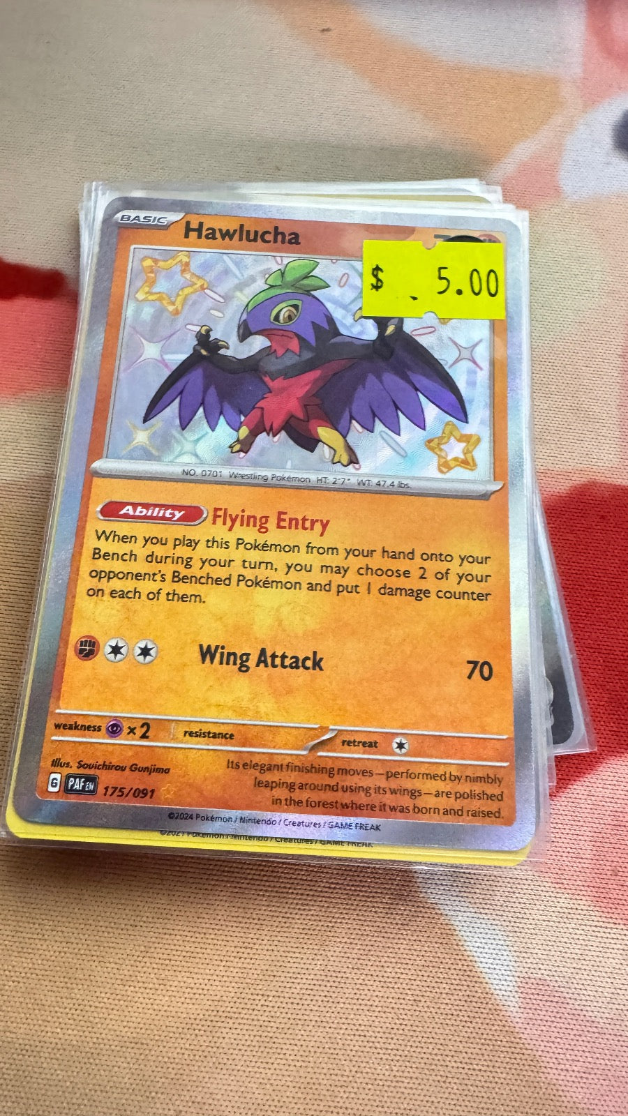 175/091 - Hawlucha HOLO - Paldean Fates - Shiny Rare