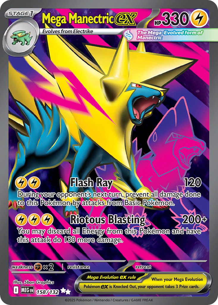 158/132 - Mega Manectric ex HOLO - Mega Evolution - Ultra Rare