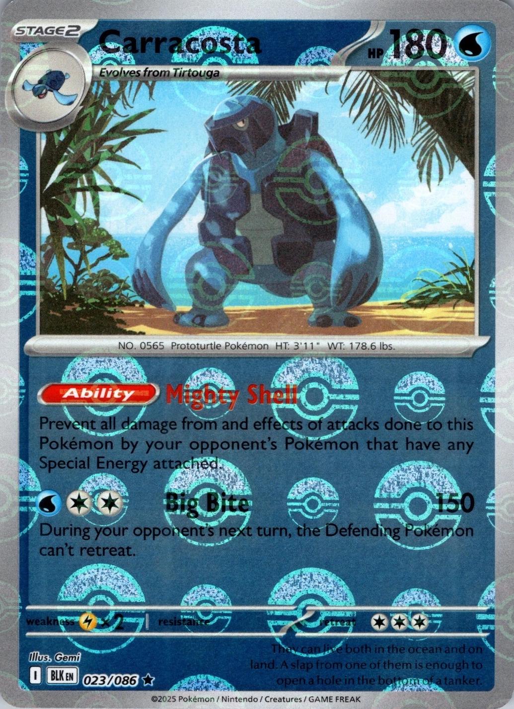 023/086 - Carracosta (Poke Ball Pattern) HOLO - Black Bolt - Rare