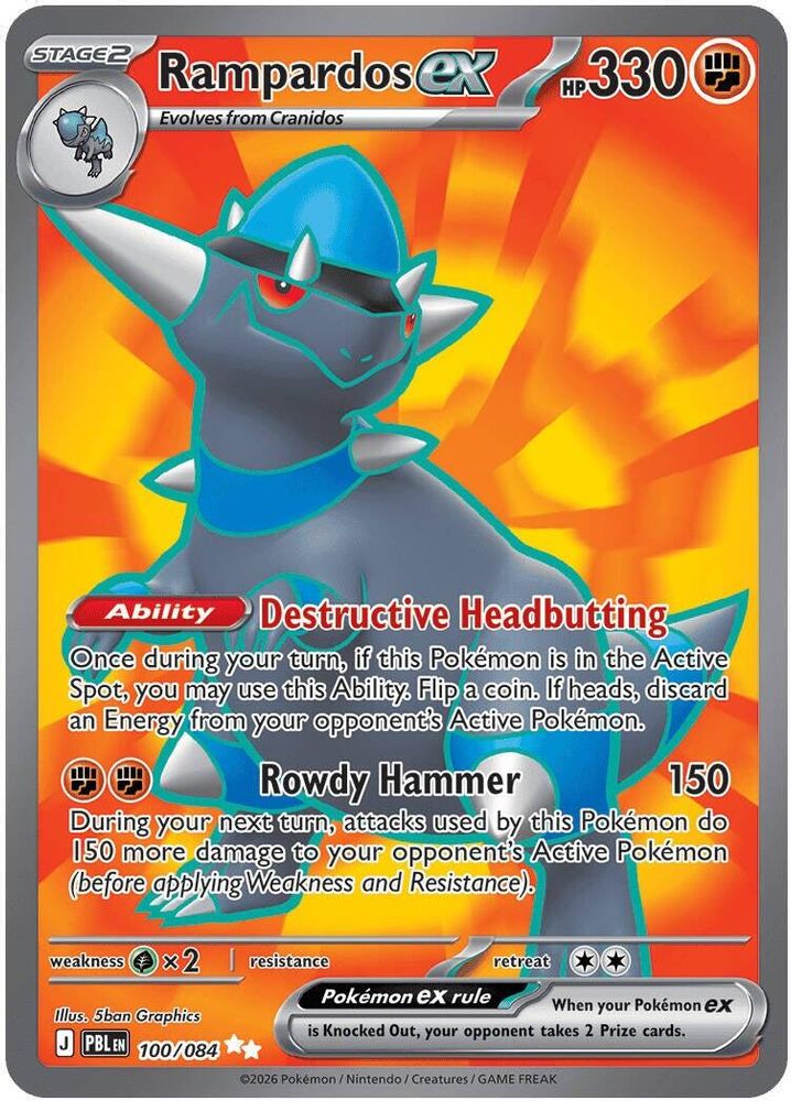 100/084 - Rampardos ex HOLO - Pitch Black - Ultra Rare