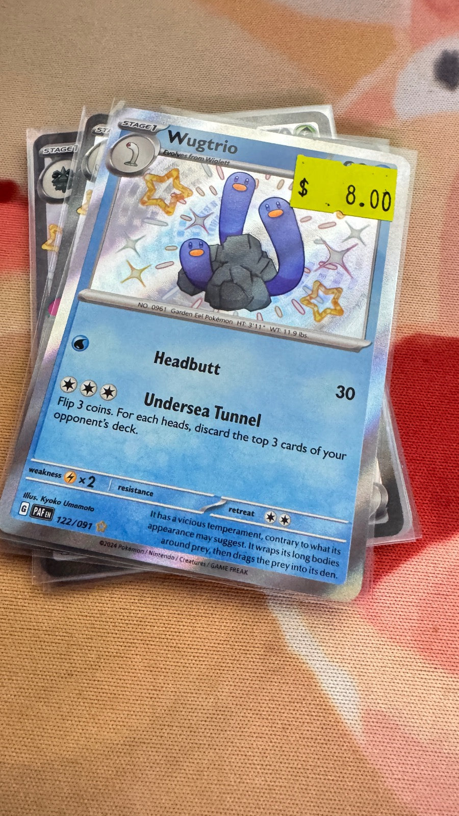 122/091 - Wugtrio HOLO - Paldean Fates - Shiny Rare