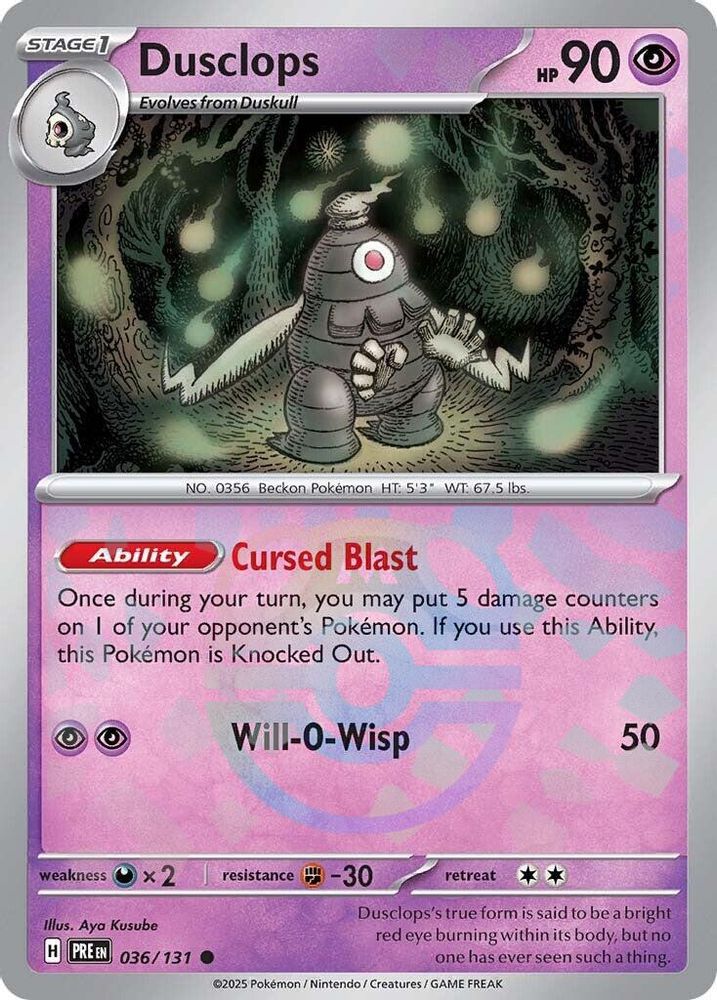 036/131 - Dusclops (Master Ball Pattern) HOLO - Prismatic Evolutions - Common