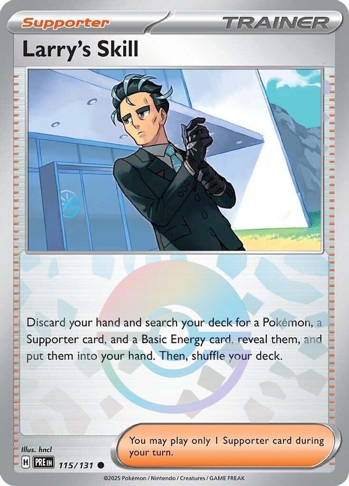 115/131 - Larry's Skill (Poke Ball Pattern) HOLO - Prismatic Evolutions - Common