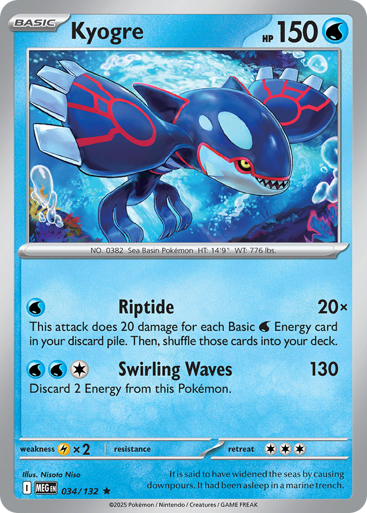 034/132 - Kyogre - Mega Evolution - Rare