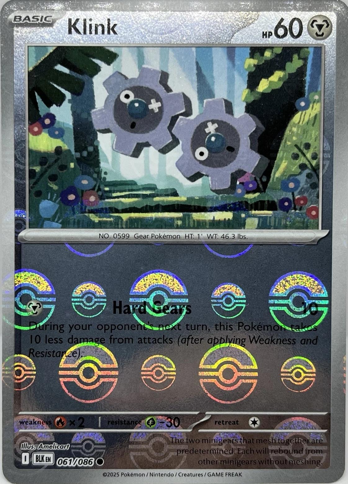 061/086 - Klink (Poke Ball Pattern) HOLO - Black Bolt - Common