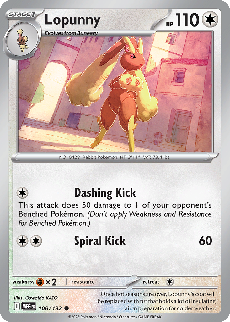 108/132 - Lopunny - Mega Evolution - Common