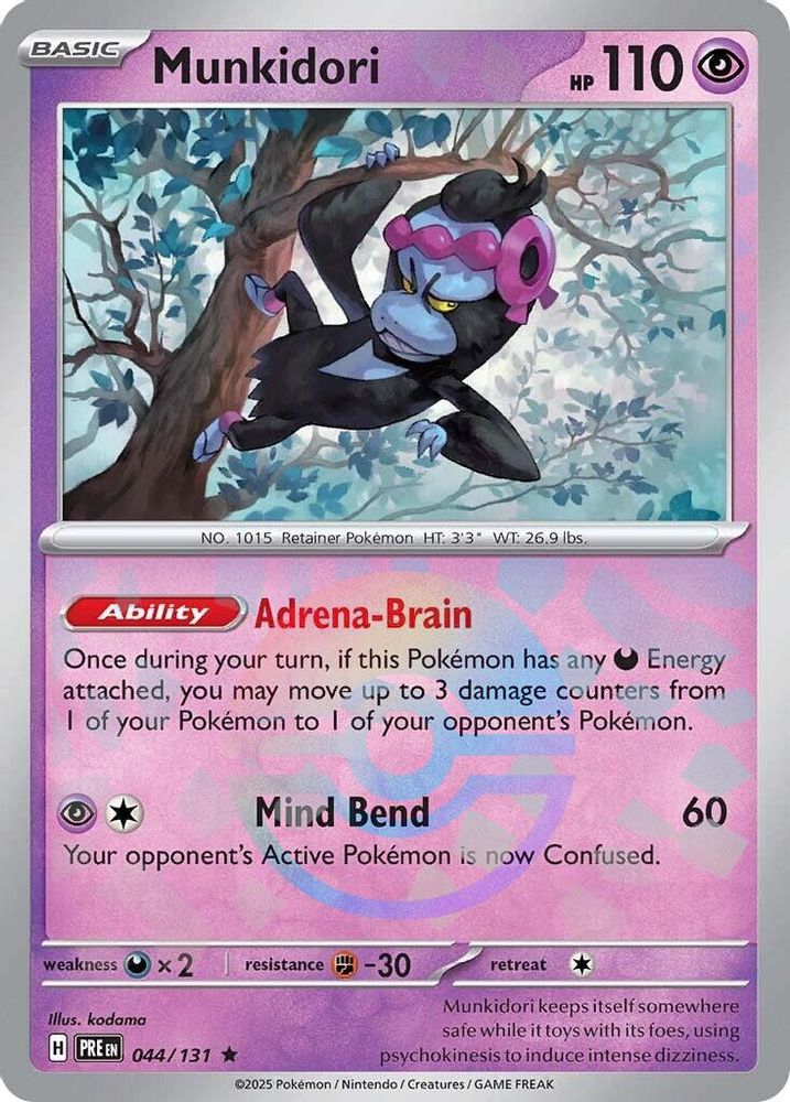 044/131 - Munkidori (Poke Ball Pattern) HOLO - Prismatic Evolutions - Rare