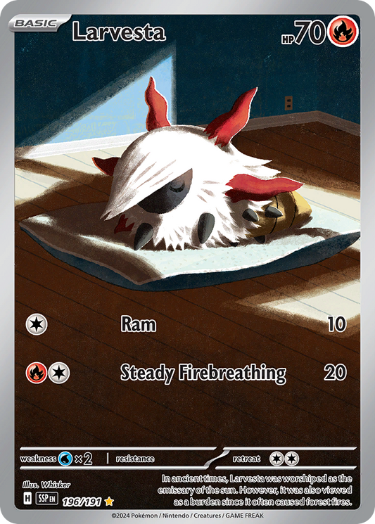 196/191 - Larvesta HOLO - Surging Sparks - Illustration Rare