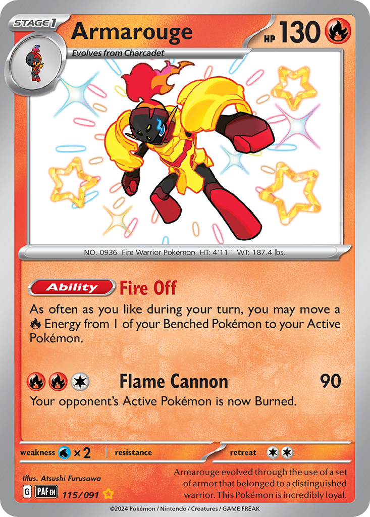 115/091 - Armarouge HOLO - Paldean Fates - Shiny Rare
