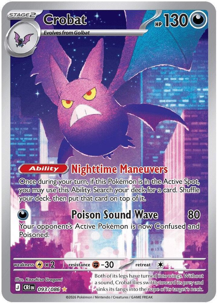 093/086 - Crobat HOLO - Chaos Rising - Illustration Rare