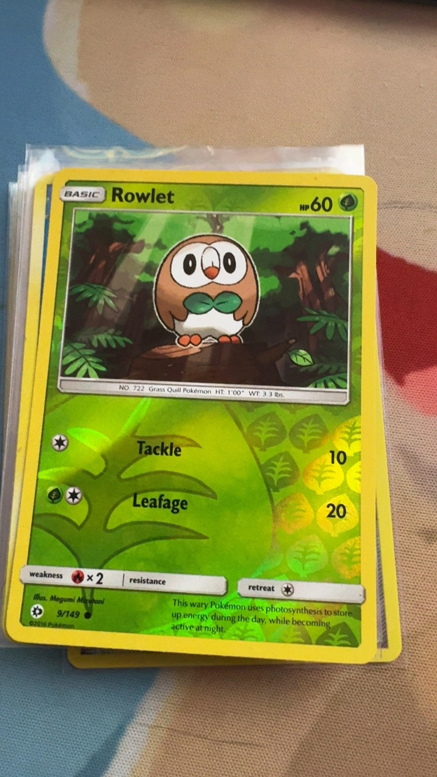 9/149 - Rowlet REVERSE HOLO - SM Base Set - Common
