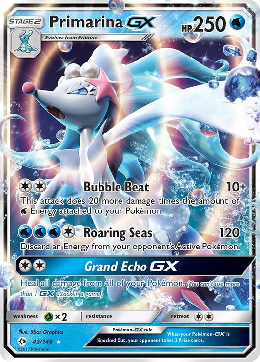 42/149 - Primarina GX HOLO - SM Base Set - Ultra Rare