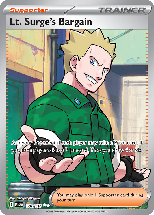 170/132 - Lt. Surge's Bargain HOLO - Mega Evolution - Ultra Rare