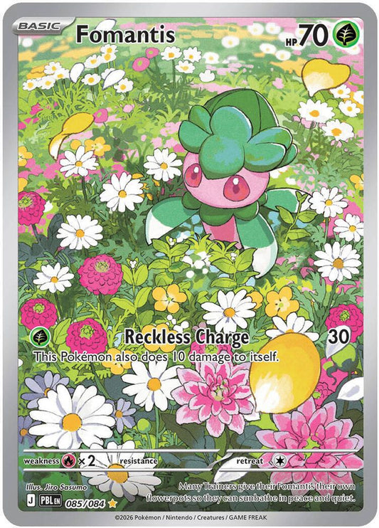 085/084 - Fomantis HOLO - Pitch Black - Illustration Rare