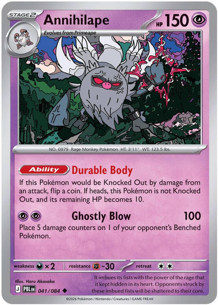 041/084 - Annihilape REVERSE HOLO - Pitch Black - Uncommon