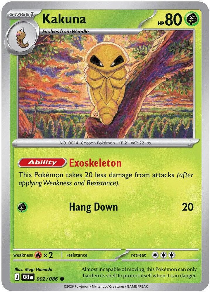 002/086 - Kakuna REVERSE HOLO - Chaos Rising - Common
