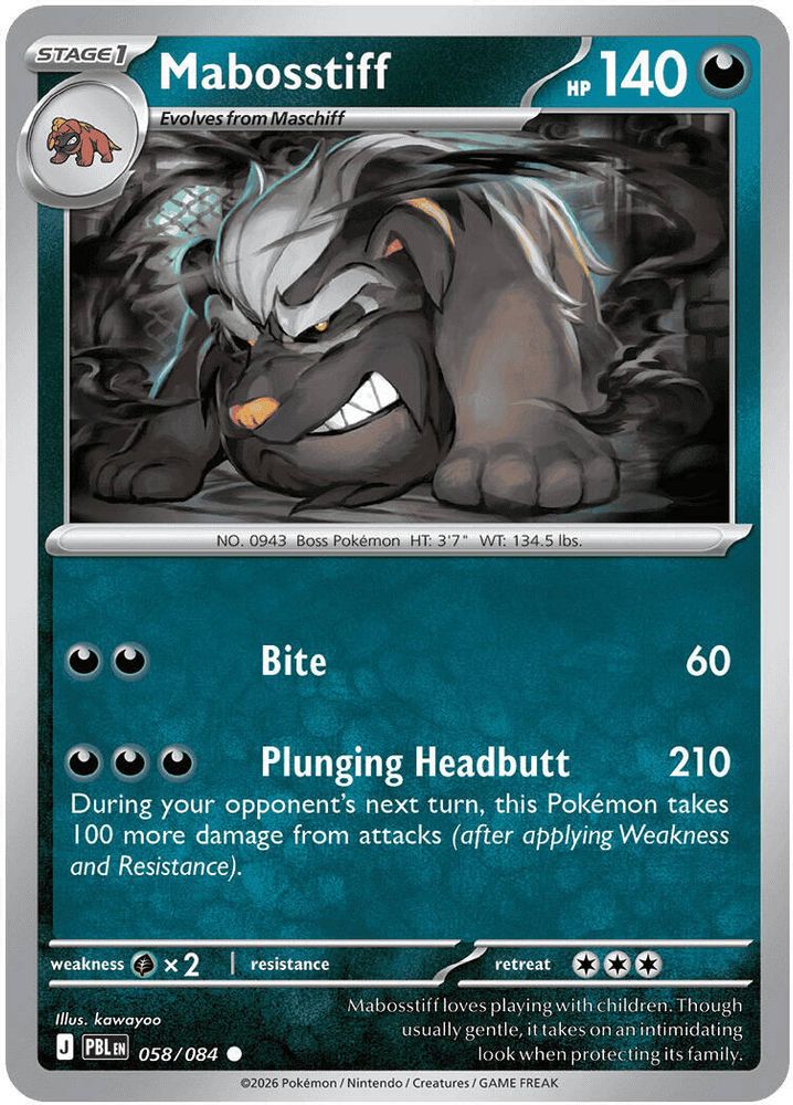 058/084 - Mabosstiff REVERSE HOLO - Pitch Black - Common