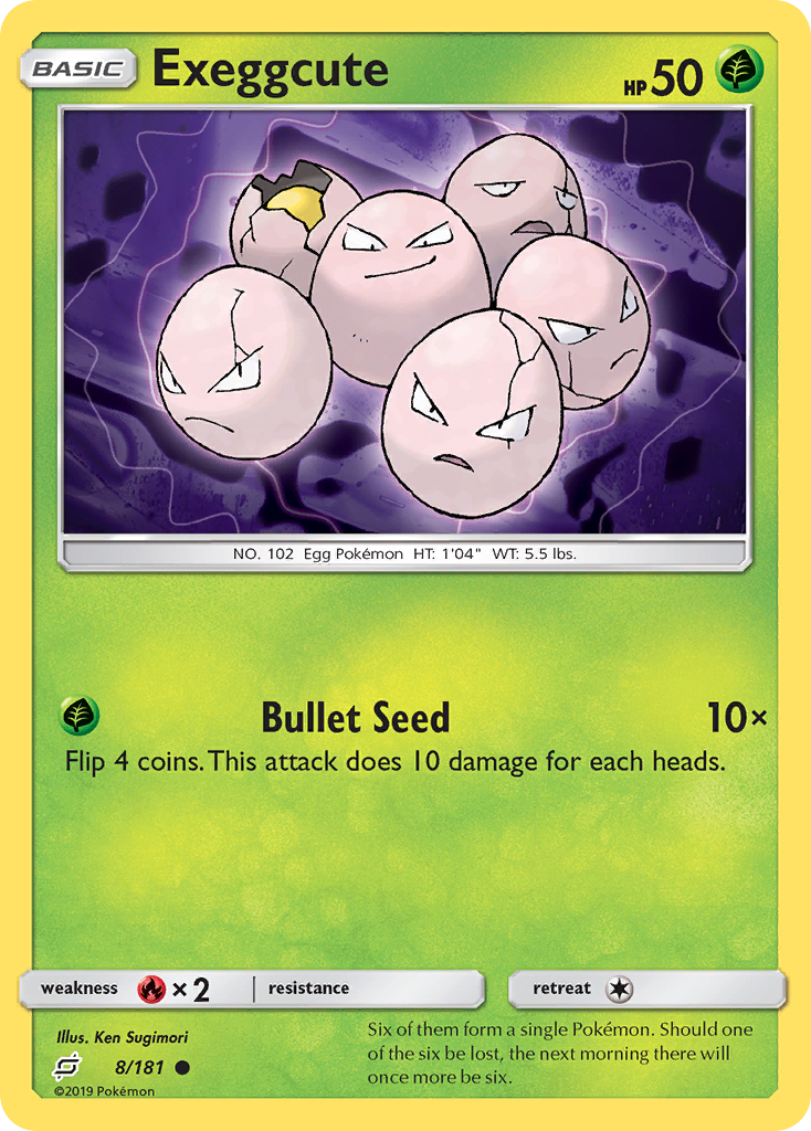 8/181 - Exeggcute REVERSE HOLO - Team Up - Common