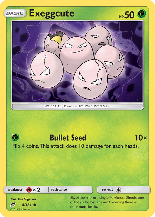 8/181 - Exeggcute REVERSE HOLO - Team Up - Common