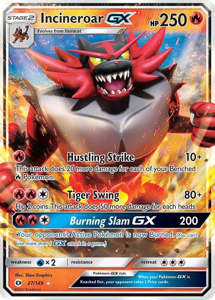 27/149 - Incineroar GX HOLO - SM Base Set - Ultra Rare