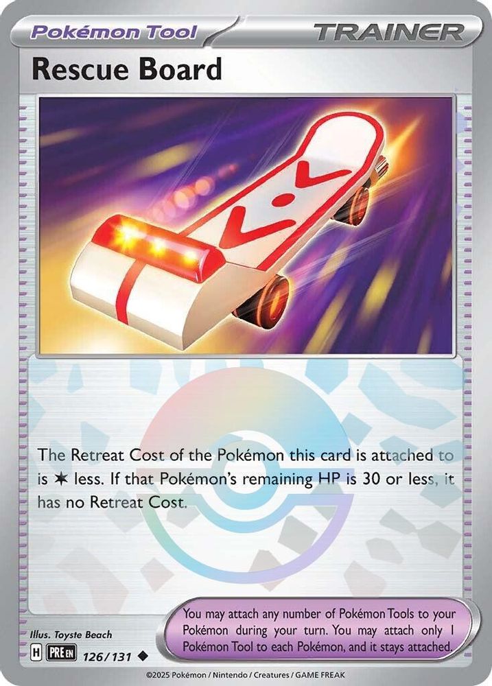 126/131 - Rescue Board (Poke Ball Pattern) HOLO - Prismatic Evolutions -