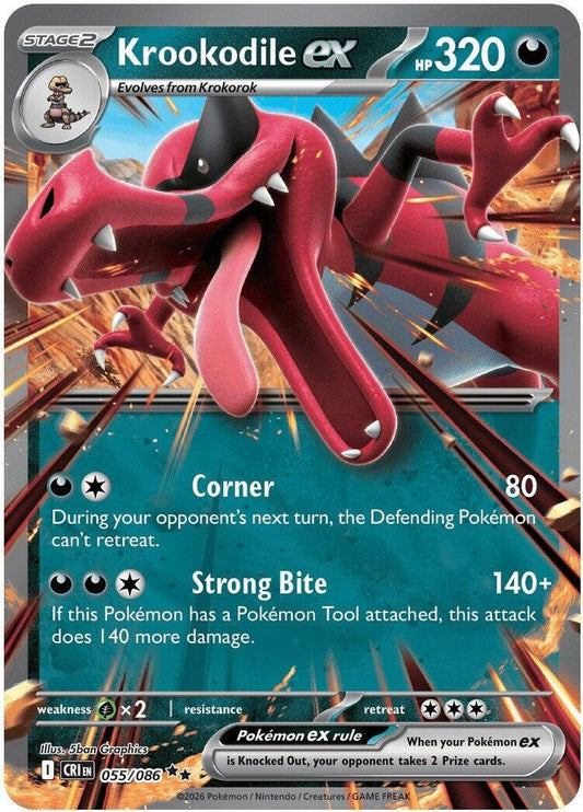 055/086 - Krookodile ex HOLO - Chaos Rising - Double Rare