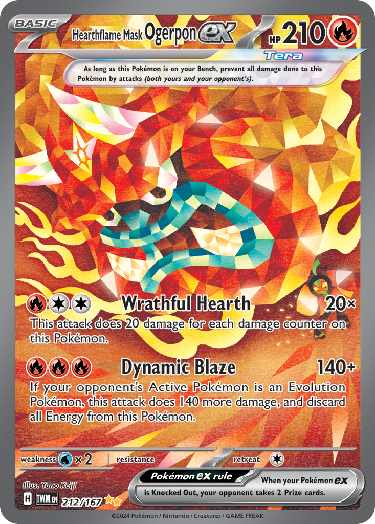 212/167 - Hearthflame Mask Ogerpon ex HOLO - Twilight Masquerade -