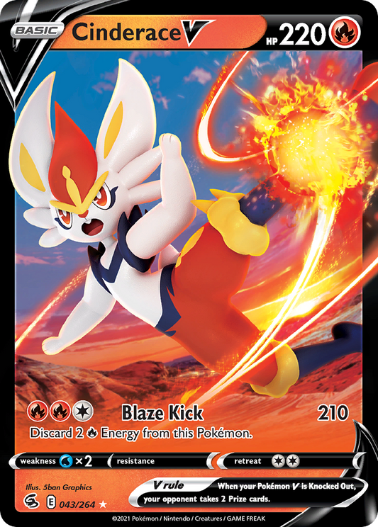 043/264 - Cinderace V HOLO - Fusion Strike - Ultra Rare