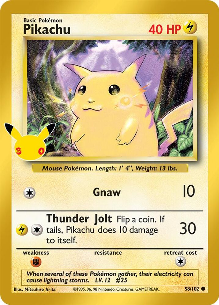 58/102 - Pikachu HOLO - ME: 30th Celebration Classic Collection -