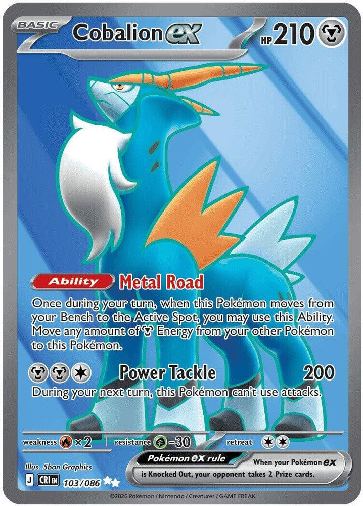 103/086 - Cobalion ex HOLO - Chaos Rising - Ultra Rare
