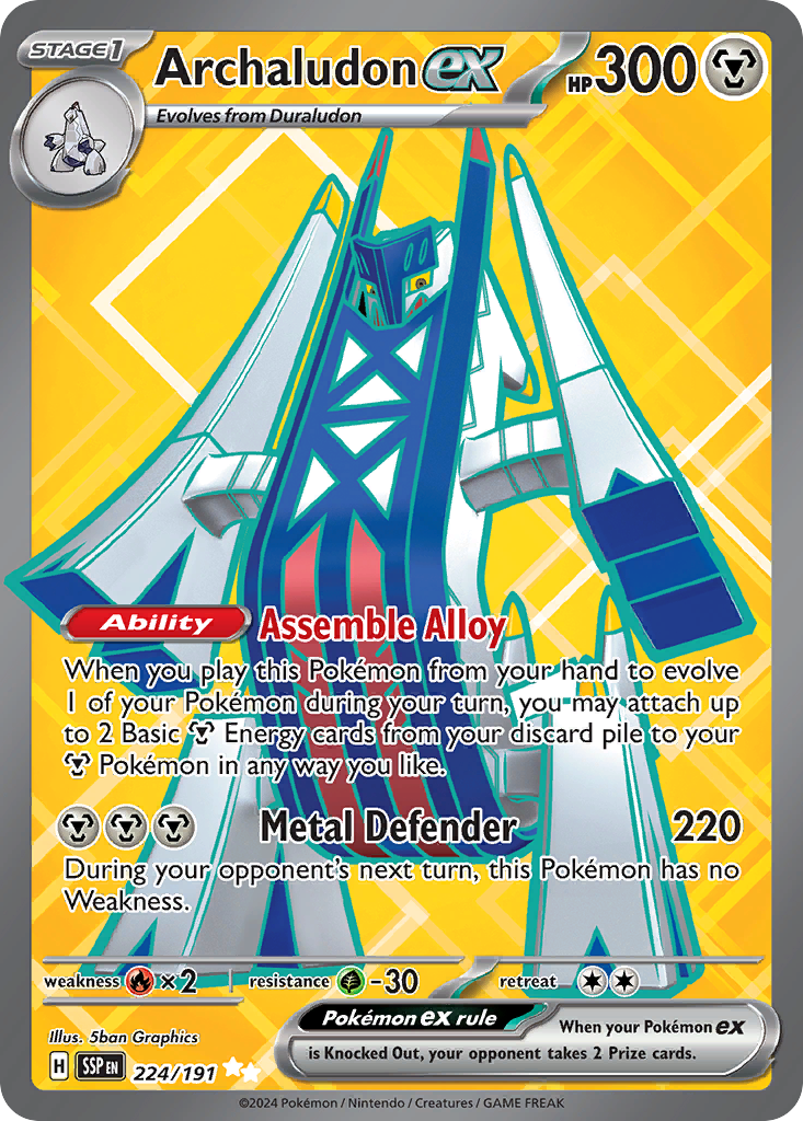 224/191 - Archaludon ex HOLO - Surging Sparks - Ultra Rare