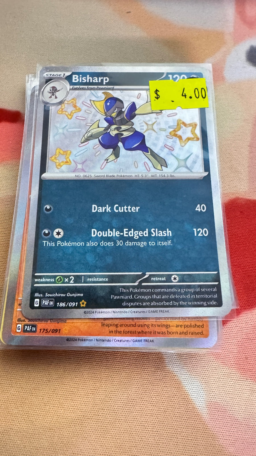 186/091 - Bisharp HOLO - Paldean Fates - Shiny Rare
