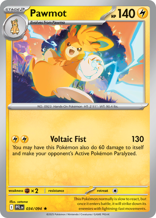 034/094 - Pawmot - Phantasmal Flames - Rare