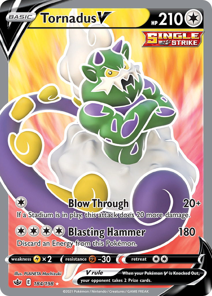 184/198 - Tornadus V HOLO - Chilling Reign - Ultra Rare