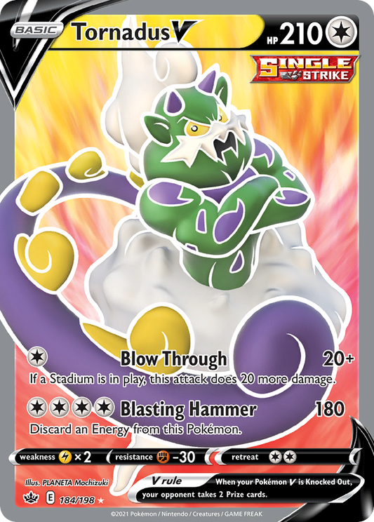 184/198 - Tornadus V HOLO - Chilling Reign - Ultra Rare