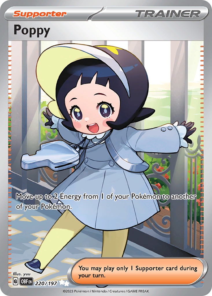 220/197 - Poppy HOLO - Obsidian Flames - Ultra Rare