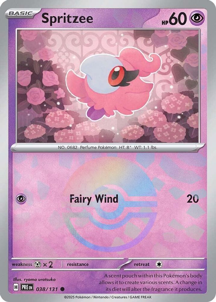 038/131 - Spritzee (Poke Ball Pattern) HOLO - Prismatic Evolutions - Common