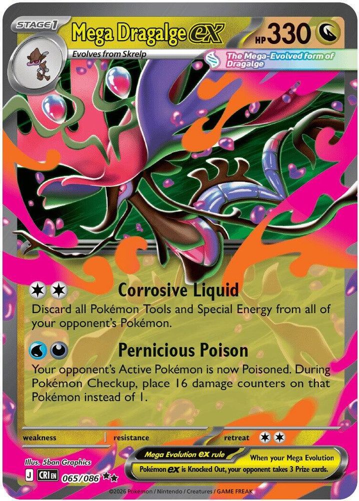 065/086 - Mega Dragalge ex HOLO - Chaos Rising - Double Rare