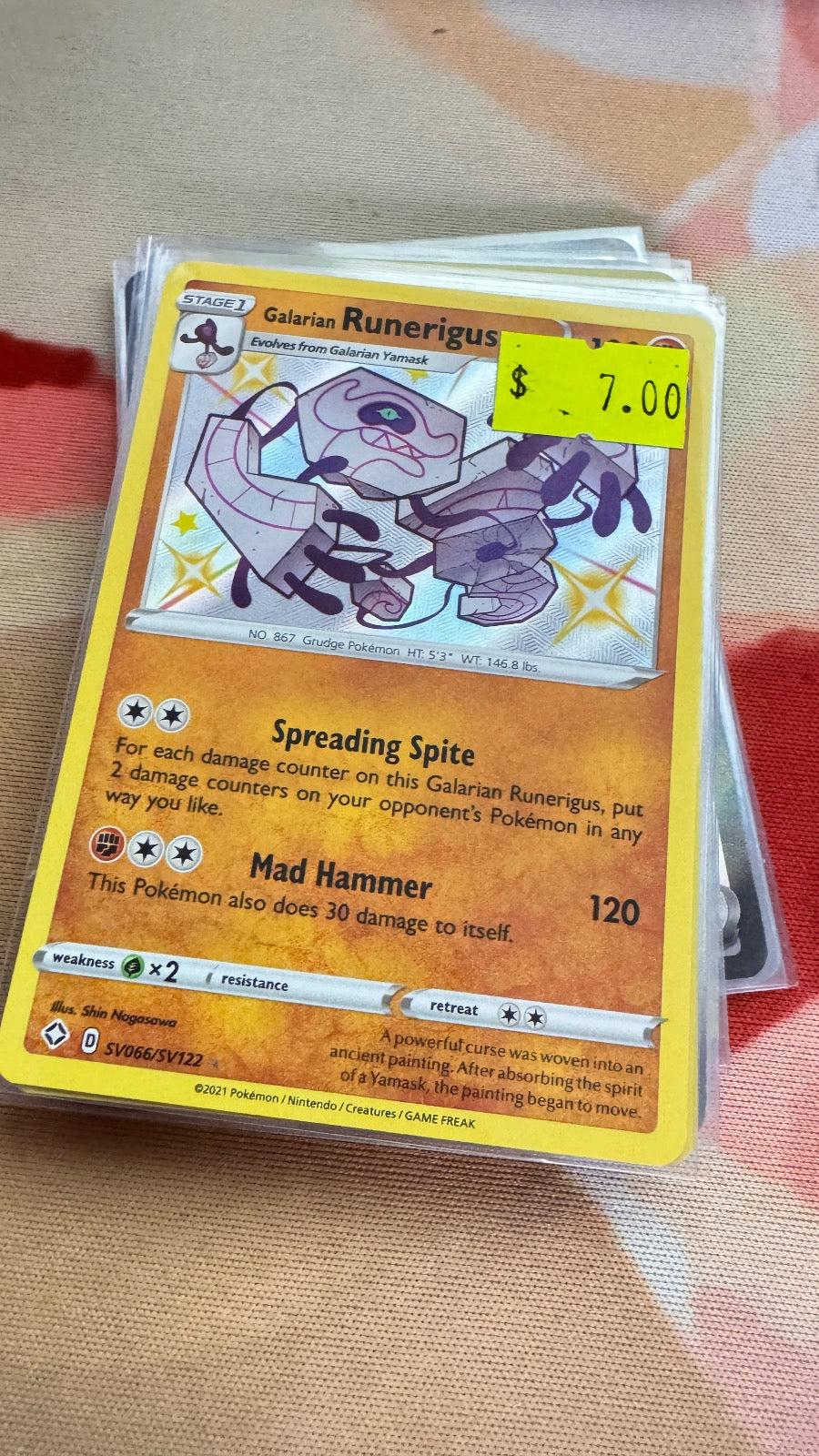 SV066/SV122 - Galarian Runerigus HOLO - Shining Fates Shiny Vault - Shiny Rare