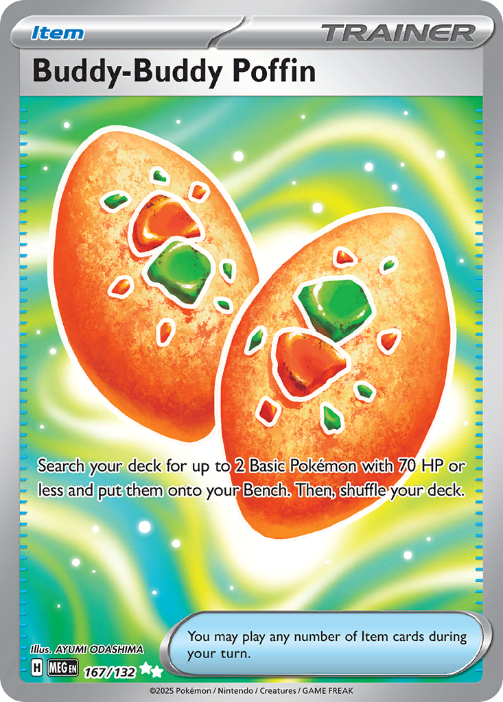 167/132 - Buddy-Buddy Poffin HOLO - Mega Evolution - Ultra Rare